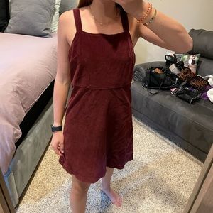 Burgundy corduroy dress